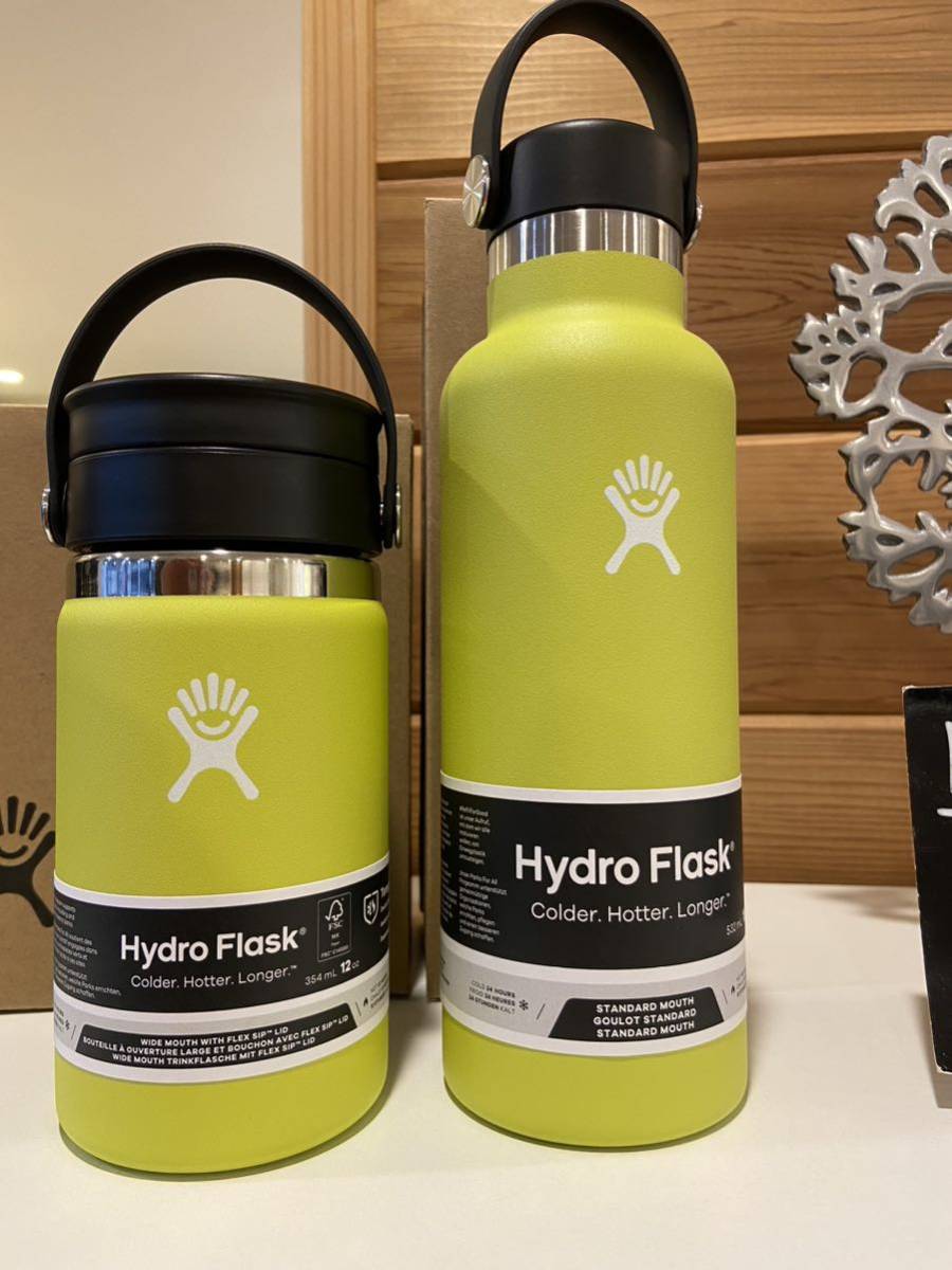 Hydro Flask_2本セット_Cactus_FlexSip_Standard_ 12oz_18oz_水筒 _コーヒーキャップ_ステンレスボトル_ハイドロフラスク_イエロー