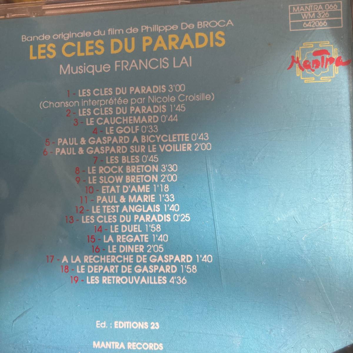 楽園への鍵_LES CLES DU PARADIS（フランシスレイ／フランス盤）_画像2