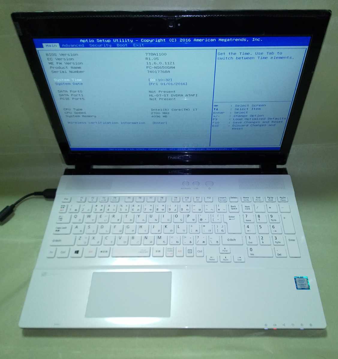 【Bios OK】 NEC LAVIE NS650/G i7-7500U/4GB 第7世代 ①_画像1