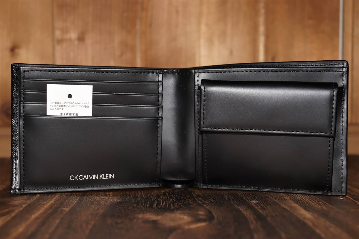  送料無料 即決【未使用】 CK CALVIN KLEIN ★ 牛革 2つ折り財布 (アロイII) ★ カルバンクライン 822654 税込定価1万6500円_画像4