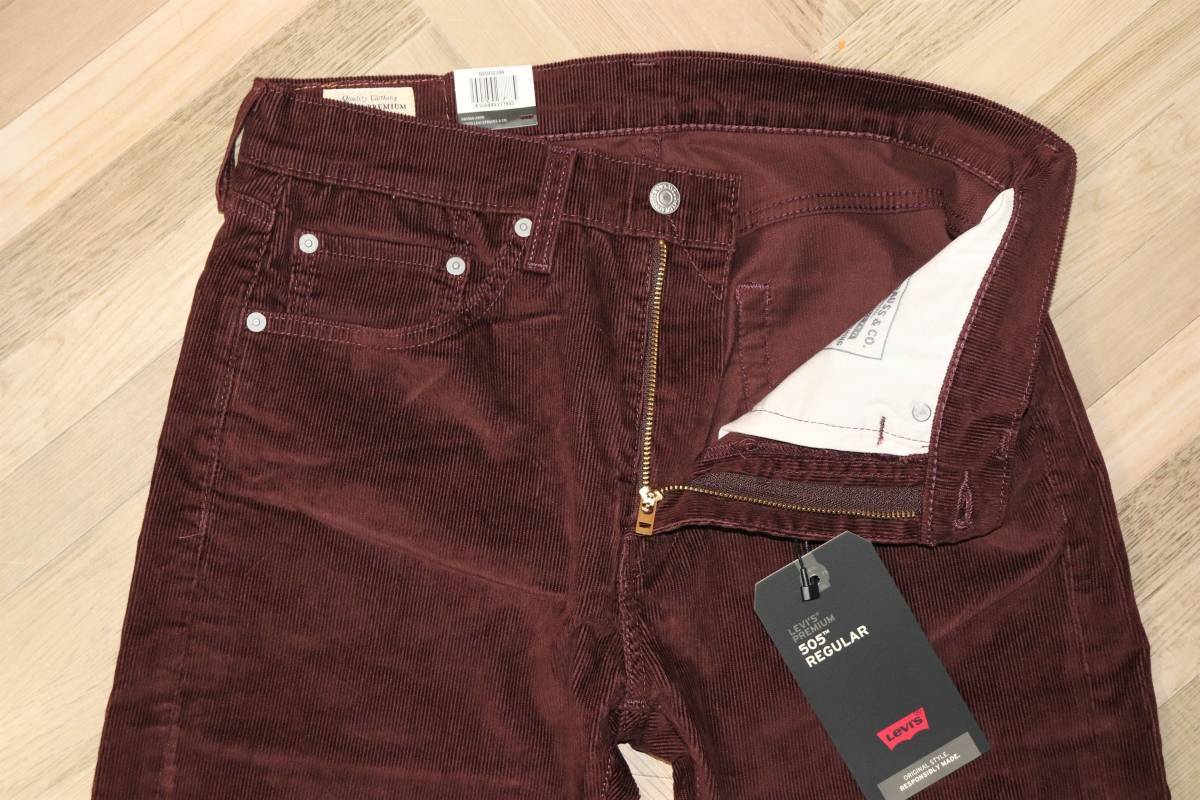 送料無料 【未使用】 LEVI'S ★ 505 レギュラー ストレート コーデュロイ パンツ 00505-2398 (W28/L32) ★ リーバイス BIG E