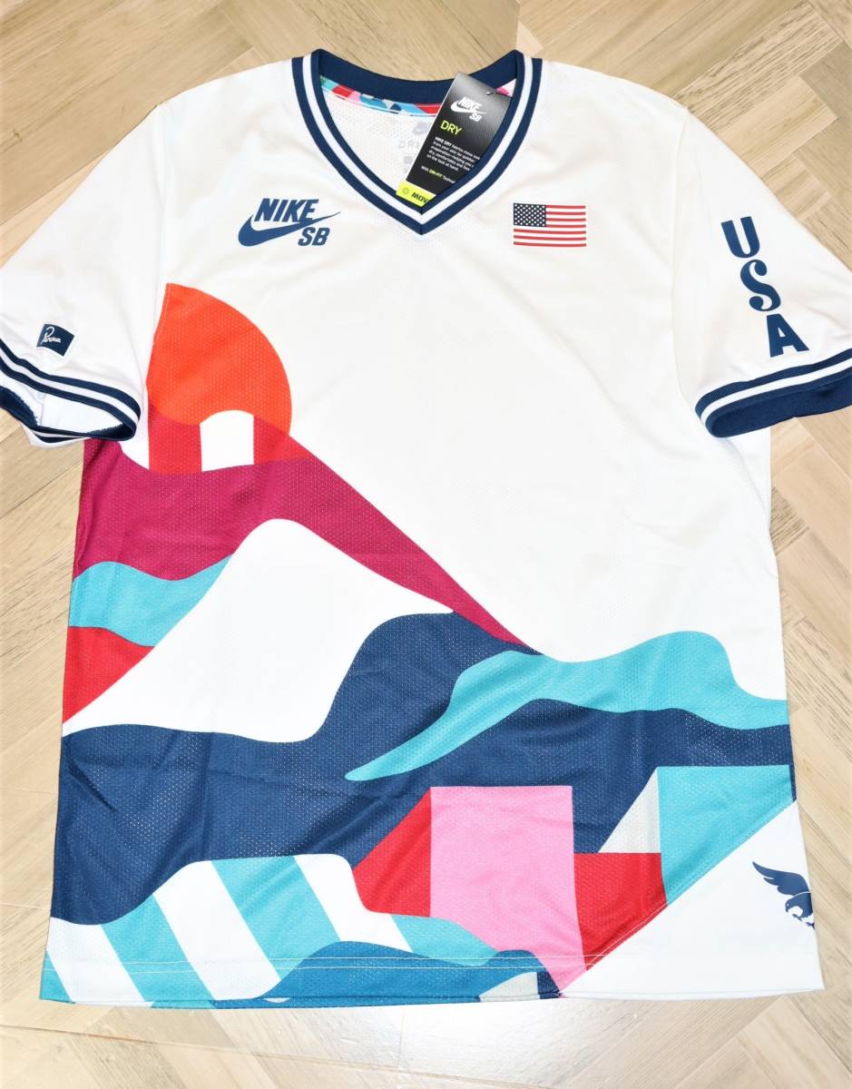 送料無料 特価即決【未使用】 NIKE SB ★ USA VNECK JERSEY QS Tシャツ (Sサイズ) ★ ナイキSB パラ Parra アメリカ代表 CT6072_画像2