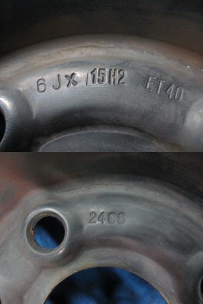 Σ6A　田　平成２１年式　フィアット　500　ABA-31214　純正　スチール　ホイール　鉄チン　PCD98　185/55R15_画像6