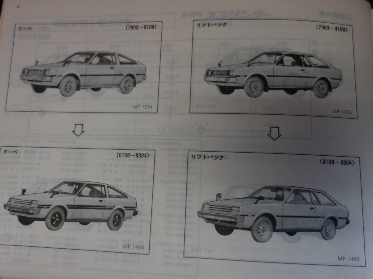 【1984年】トヨタ スプリンター / トレノTE71 / TE70 / KE70 / AE70 / CE70系 純正 車検外装 パーツカタログ / パーツリスト_画像2