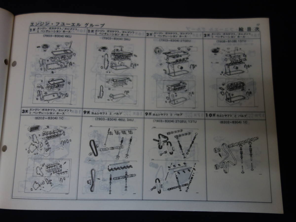 【1984年】トヨタ スプリンター / トレノTE71 / TE70 / KE70 / AE70 / CE70系 純正 車検外装 パーツカタログ / パーツリスト_画像5