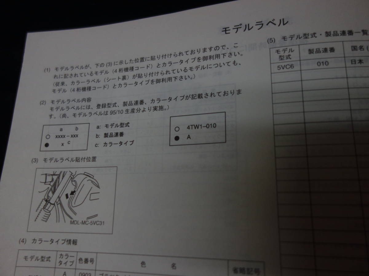 【￥600 即決】ヤマハ TW225E / 5VC6型 純正 パーツカタログ / 2007年 【当時もの】の画像4