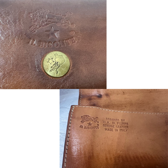 IL BISONTE Il Bisonte folding in half long wallet Brown (yakinme) long wallet button hook Italy made [ secondhand goods ] Sapporo city white stone shop 