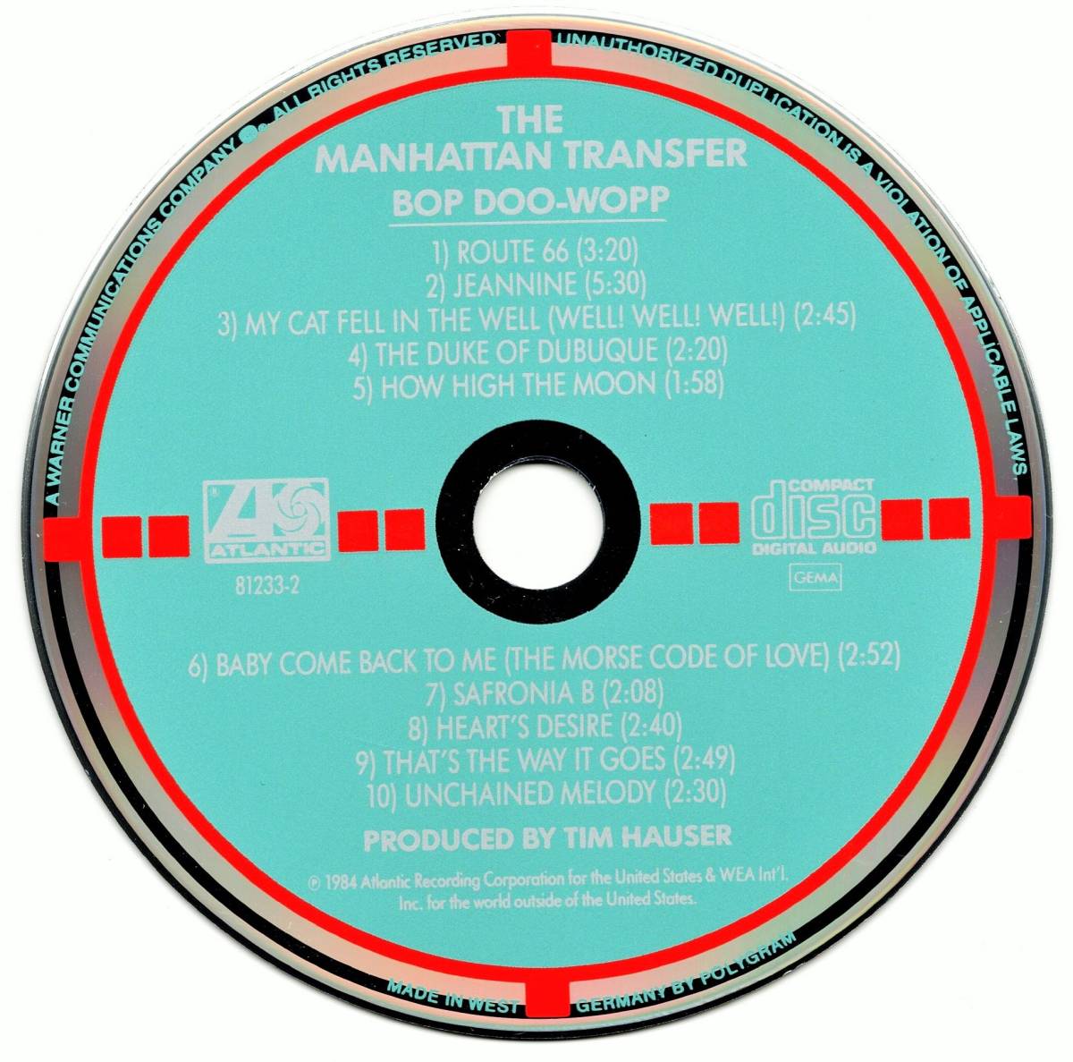 シール帯付き西独ターゲット盤CD☆マンハッタン・トランスファー／バップ・ドゥー・ワップ（32XP-111） MANHATTAN TRANSFER／BOP DOO-WOPPの画像5