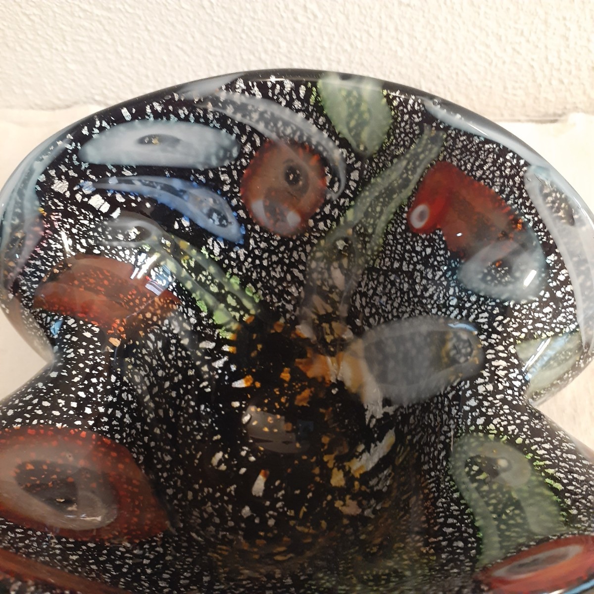 ベネチアンガラス ムラーノガラス オブジェ 花瓶 約H9.5cm×12cm×15.3cm_画像6