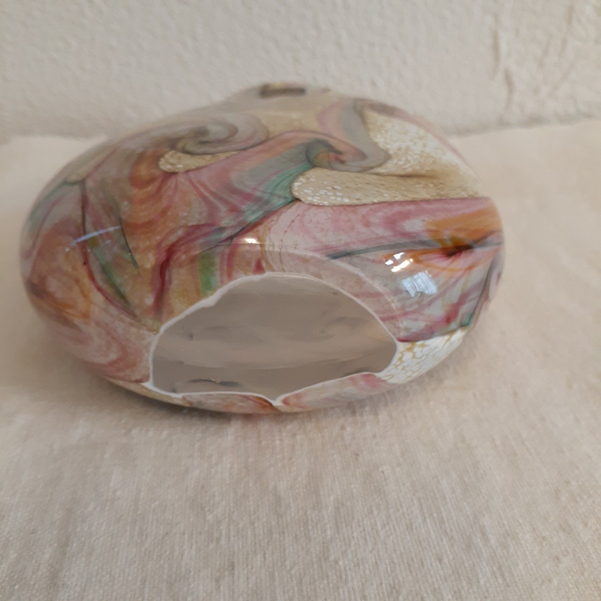 ISLE OF WIGHT GLASS アイルオブワイトグラス 花瓶 約H12cm×9