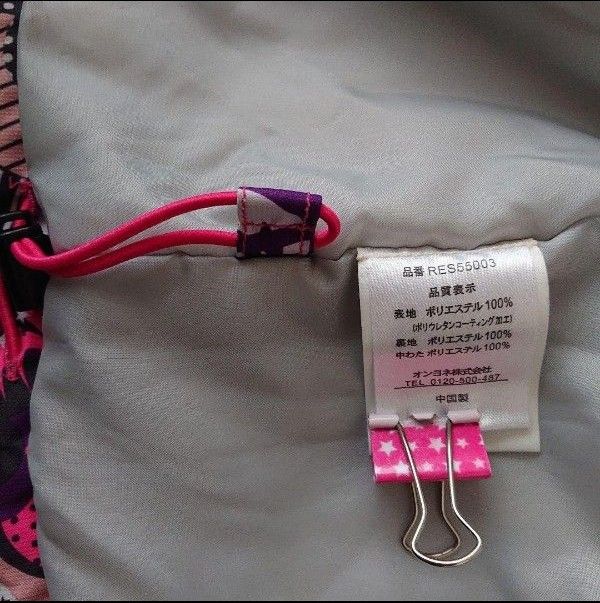 【美品】レセーダ フード付き ジャンパー アウター ジャケット 防寒 紫 ピンク 総柄 110 