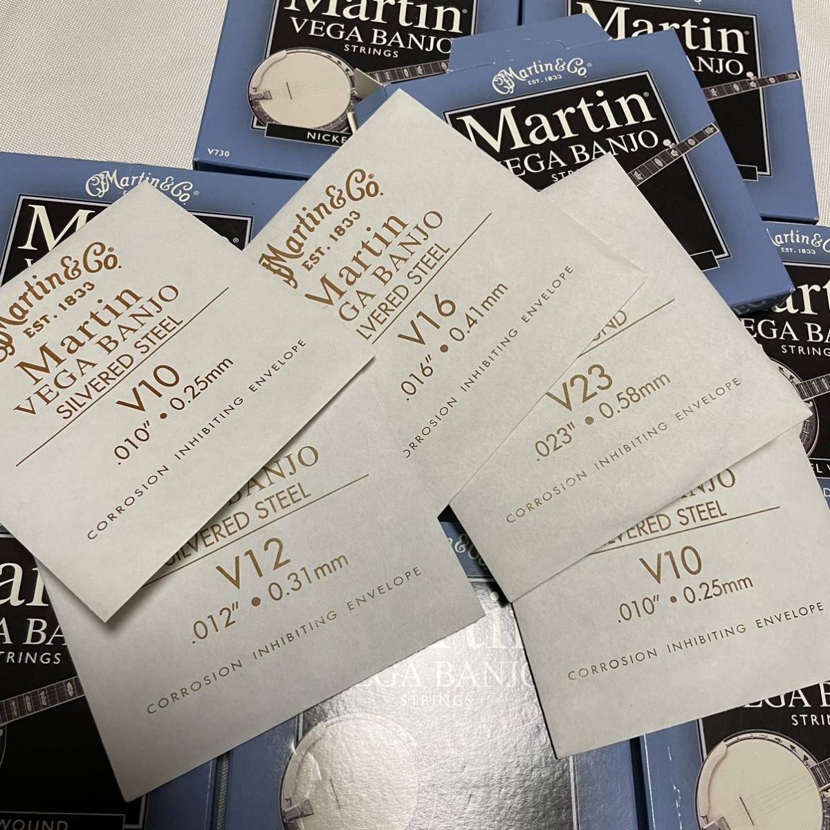 9セット Martin V730 MEDIUM 5弦バンジョー弦 VEGA BANJO NICKEL WOUND .010-.023 ミディアム_画像3