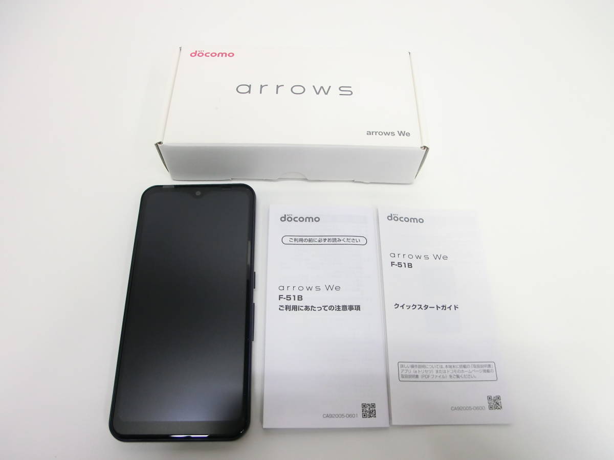 スマホ祭 1円スタート！ ドコモ アローズ F51-B ネイビー 判定〇 通電確認済 未使用 箱付 携帯 本体 docomo arrows We_スマホ祭 開催中です！