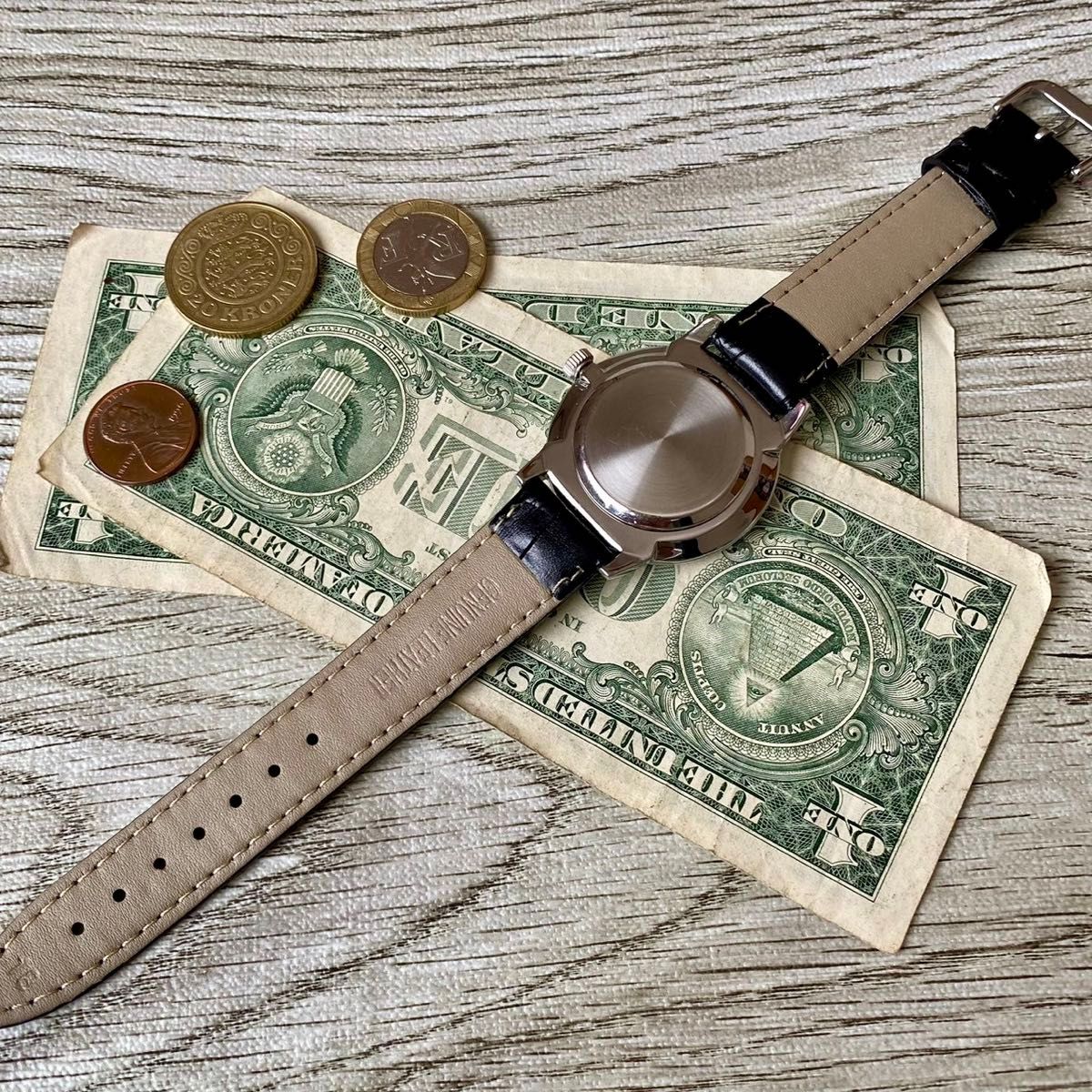 【極美品】ジム フリーメイソン メンズ腕時計 グリーン 手巻き ヴィンテージ