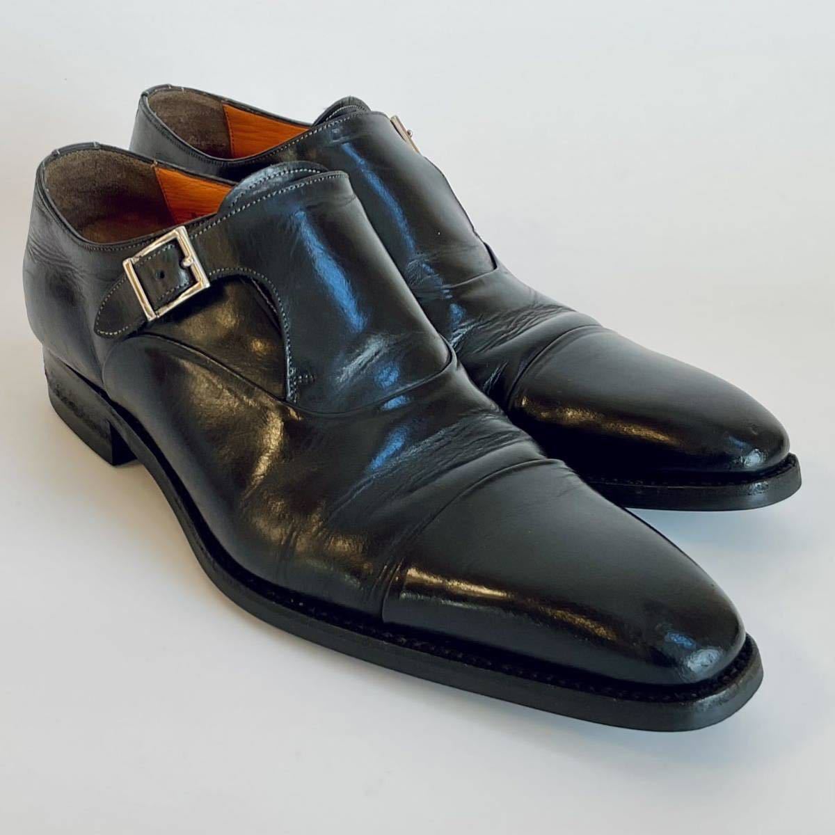 [正規店で購入 ワンオーナー品] SANTONI(サントーニ) 6371 サイドモンク サイズ7 (26.5cm) ブラック_画像3