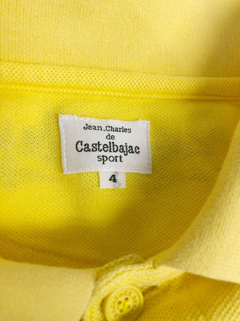 美品　CASTELBAJAC Sport カステルバジャック　メンズ　イエロー　刺繍　半袖　ポロシャツ　トップス　4表記_画像4