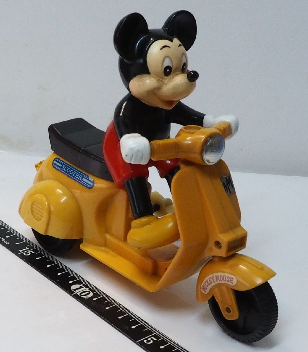  больше рисовое поле магазин [ Mickey * мышь zen мой скутер желтый цвет желтый мотоцикл 2 колесо машина рабочее состояние подтверждено ] сделано в Японии пластиковый миникар # Masudaya [ б/у ]0862