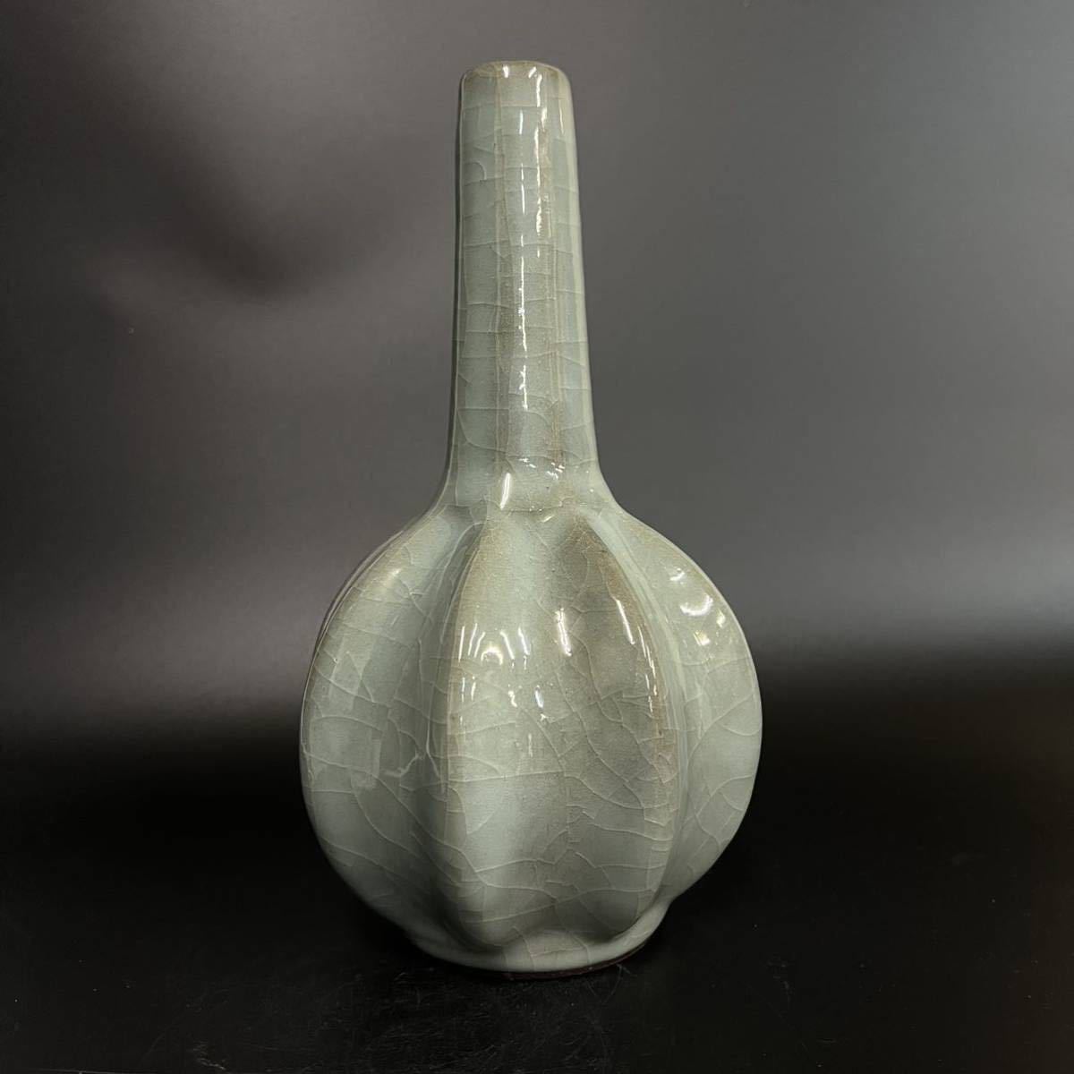 中国 古玩 官窯 青磁 瓶 花瓶 古董 骨董 時代物_画像2