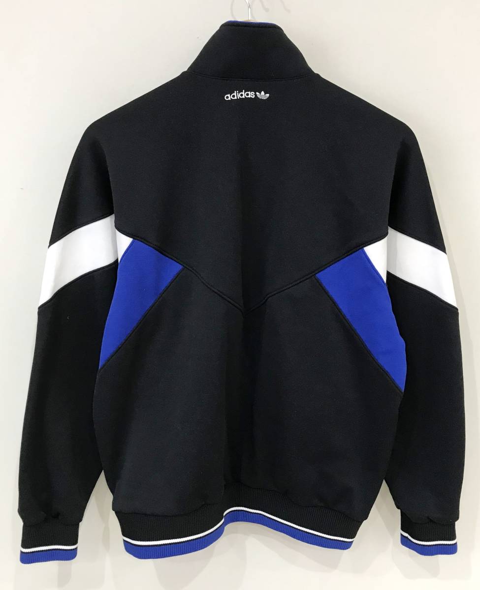 デサント社製 adidas トラックジャケット ジャージ 黒青白 ASS-209 アディダス 古着 ヴィンテージ SIZE：L■0109Q_画像2