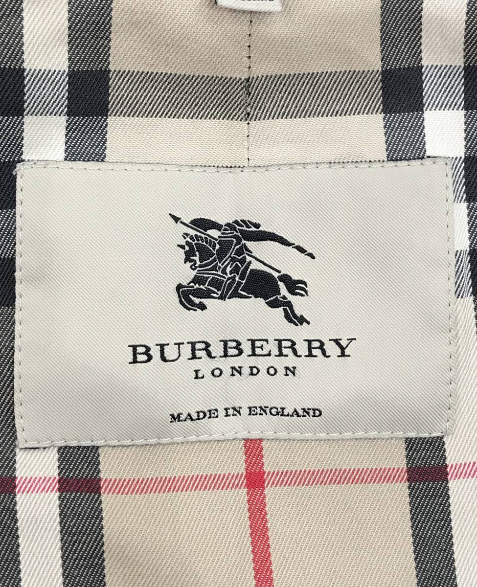 イングランド製 BURBERRY LONDON 裏地チェック ステンカラーコート トレンチ ノバ ノヴァ バーバリー ロンドン ヴィンテージ 英国■0115Y③_画像4