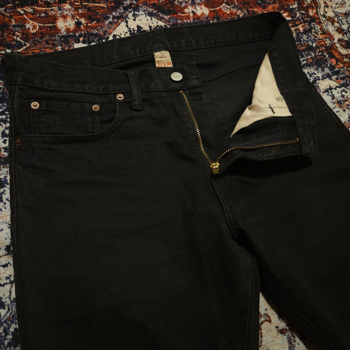 【激渋】 RRL Black Wash Slim Narrow Jeans 【31×30】 ブラック ウォッシュ スリムナロー ジーンズ Levi's 606 パンク 黒 Ralph Lauren_画像3