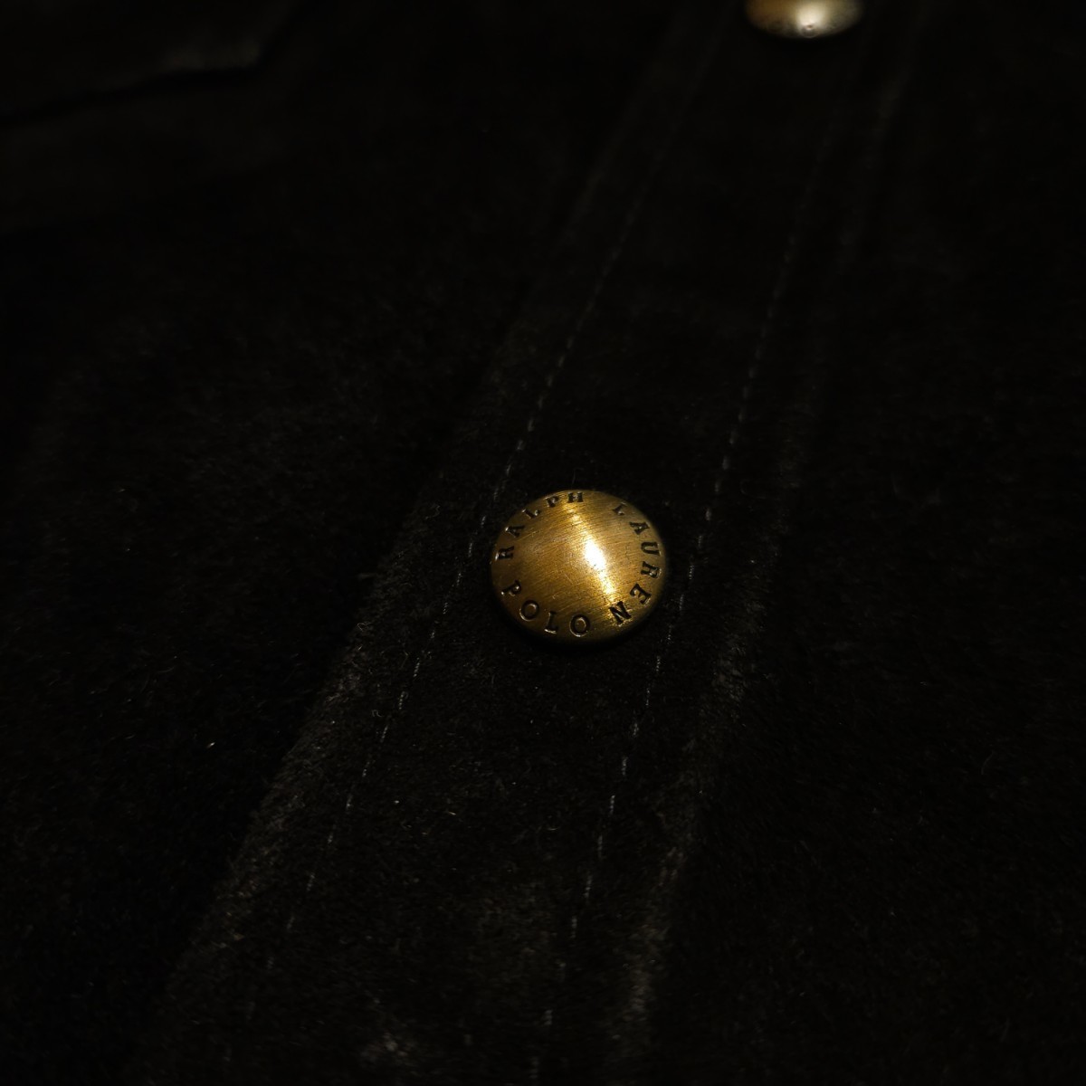 【激渋】 Polo Ralph Lauren Leather Western Shirt Jacket 【XL】 レザー ウエスタン シャツ ジャケット 漆黒 ブラック 牛革 RRL _画像4