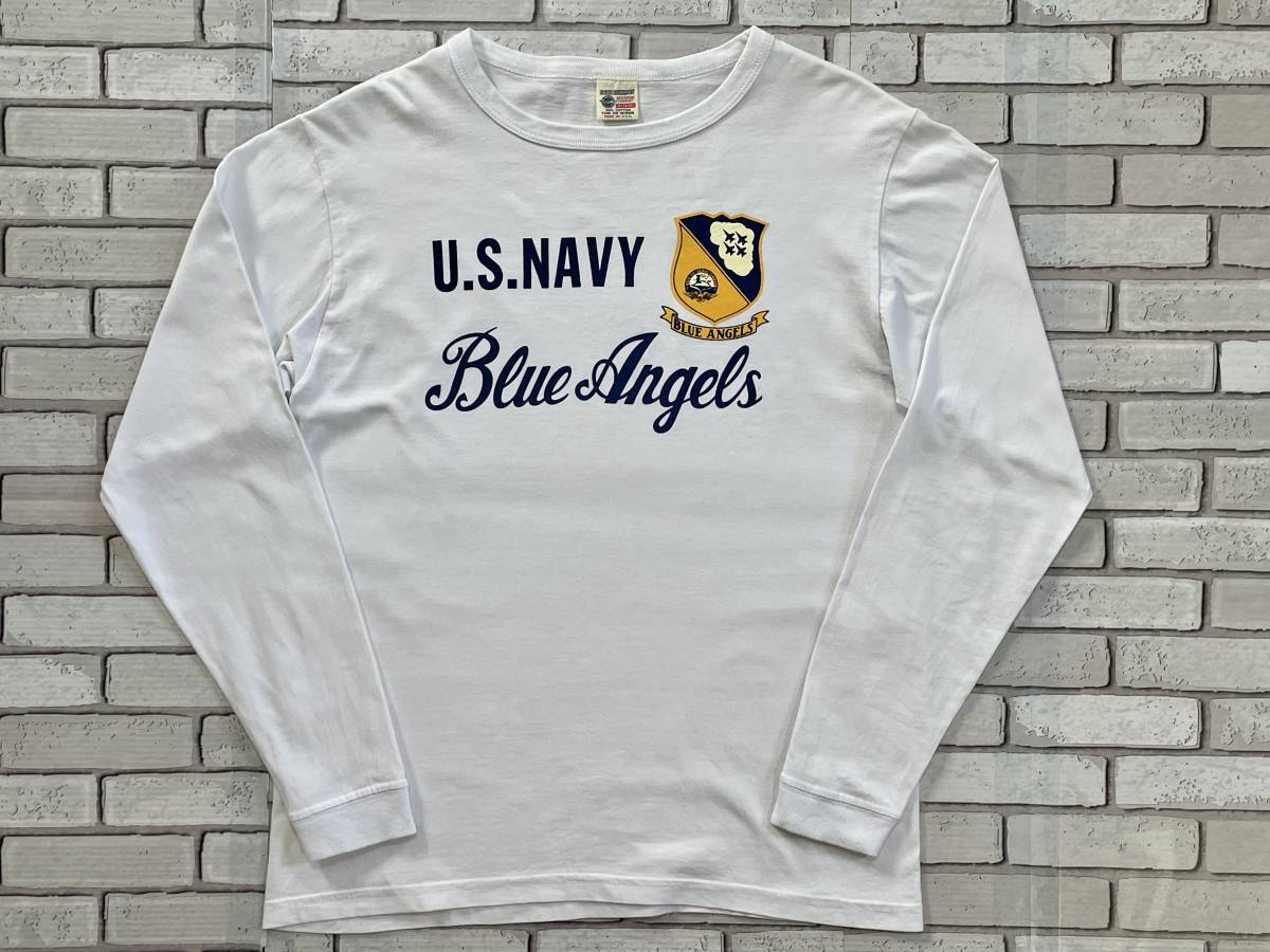 ＵＳＥＤ　バズリクソンズ　BUZZ RICKSON'S　長袖Ｔシャツ　サイズＭ　U.S.NAVY Blue Angels　米国製　東洋エンタープライズ_画像1