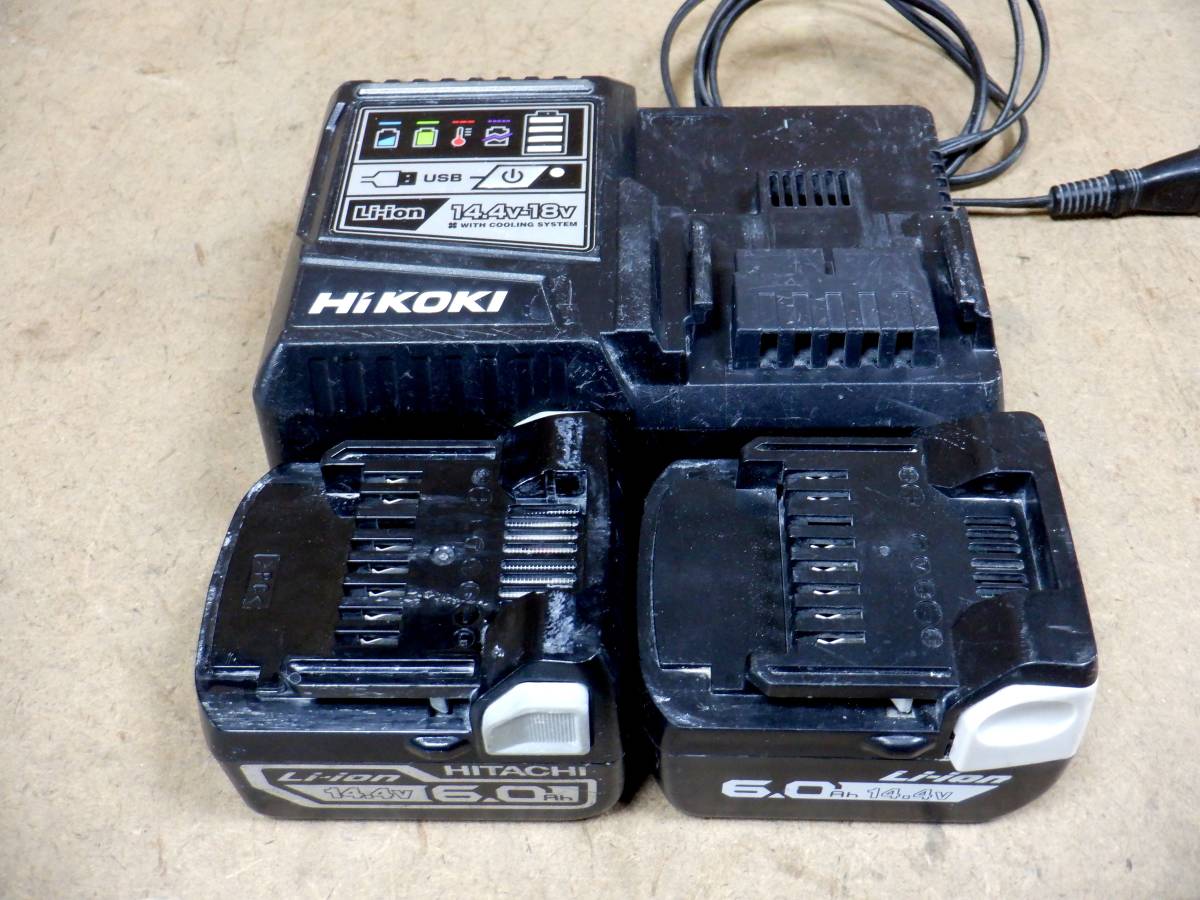 ハイコーキ 急速充電器 UC18YDL + 14.4V6.0Ah バッテリー2個(日立純正とPSE付互換品)