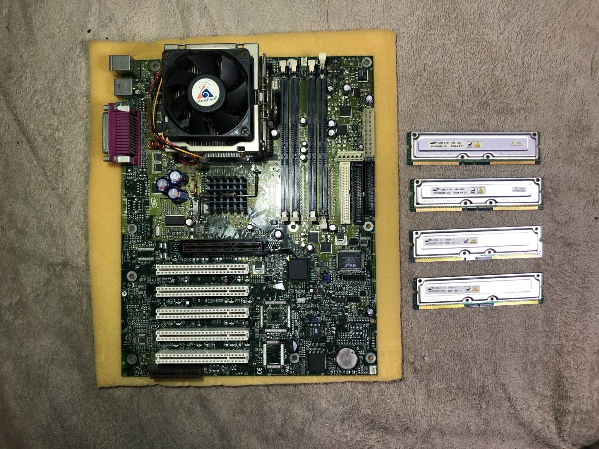 マザーボード Socket 423 INTEL DESKTOP D850GB Pentium 4 1.4GHz RIMM 64MB ECC 800-45 2枚 RIMM 128MB 800-45 2枚_画像1