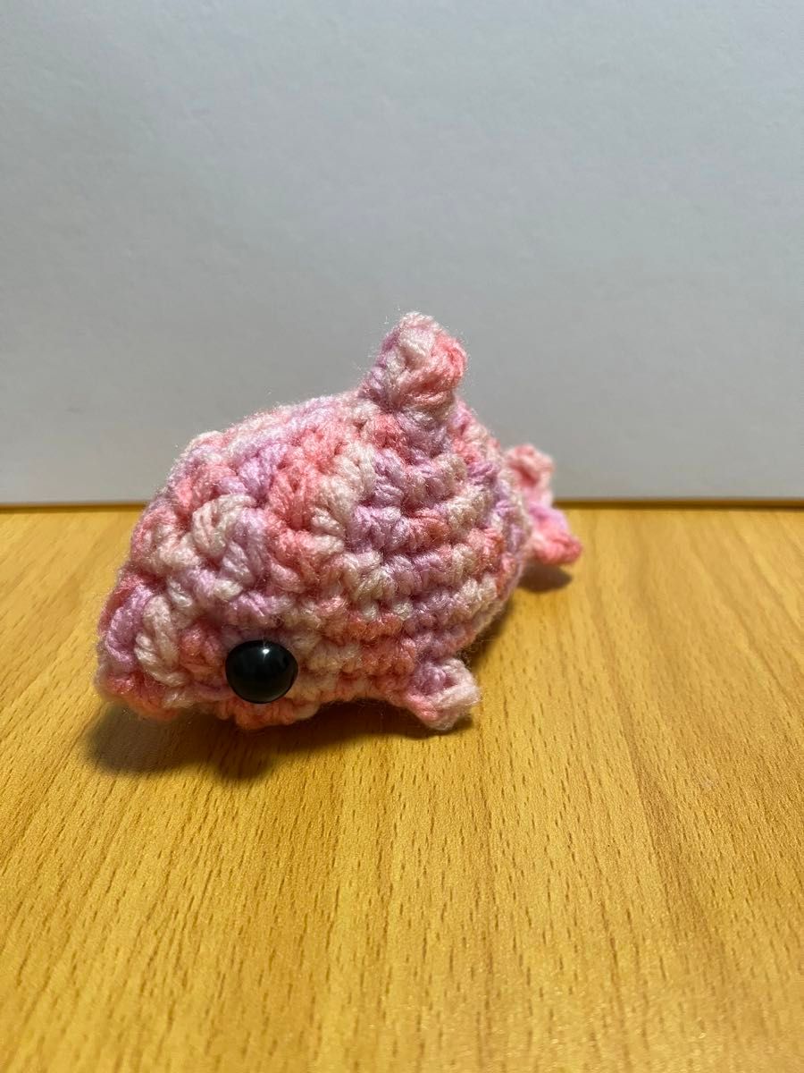 あみぐるみ イルカ ハンドメイド ピンク 動物 インテリア おもちゃ