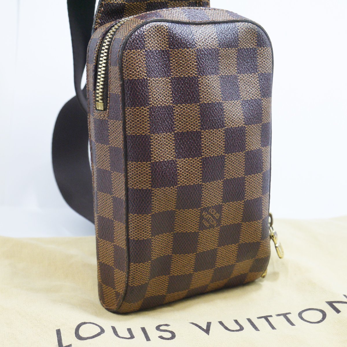 USED品・保管品 Louis Vuitton ルイヴィトン N51994 ジェロニモス ボディバッグ ダミエ・エベヌ CA0044 ゴールド金具 保存袋付き