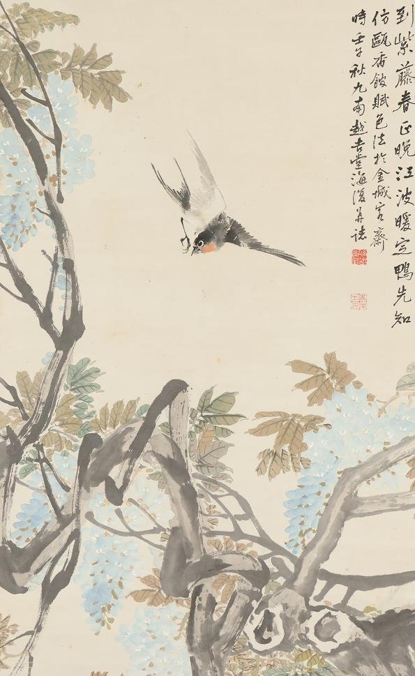 【真作】◆内海吉堂◆花鳥◆日本画◆福井県◆肉筆◆紙本◆掛軸◆t307_画像4