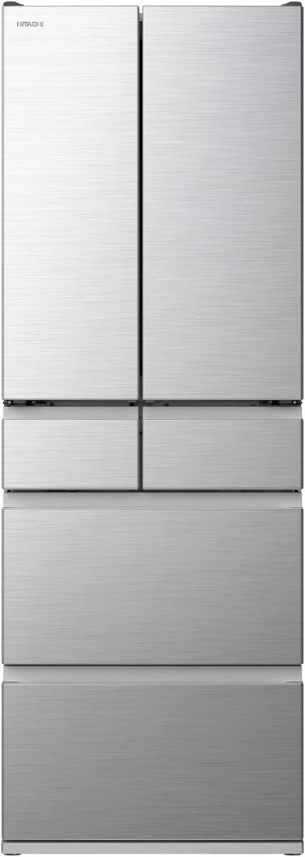 日立 冷蔵庫 幅65cm 540L フレンチドア R-H54TG S シルバー 日本製 2023年度モデル 大容量 まるごとチルド