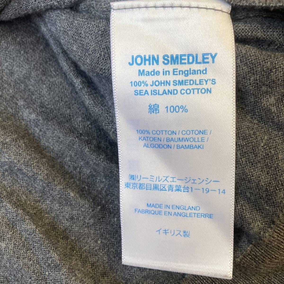 JOHN SMEDLEY ジョンスメドレー MATERA L polo shirt ポロシャツ CHACOAL ITARIAN FIT グレー イギリス england製_画像6