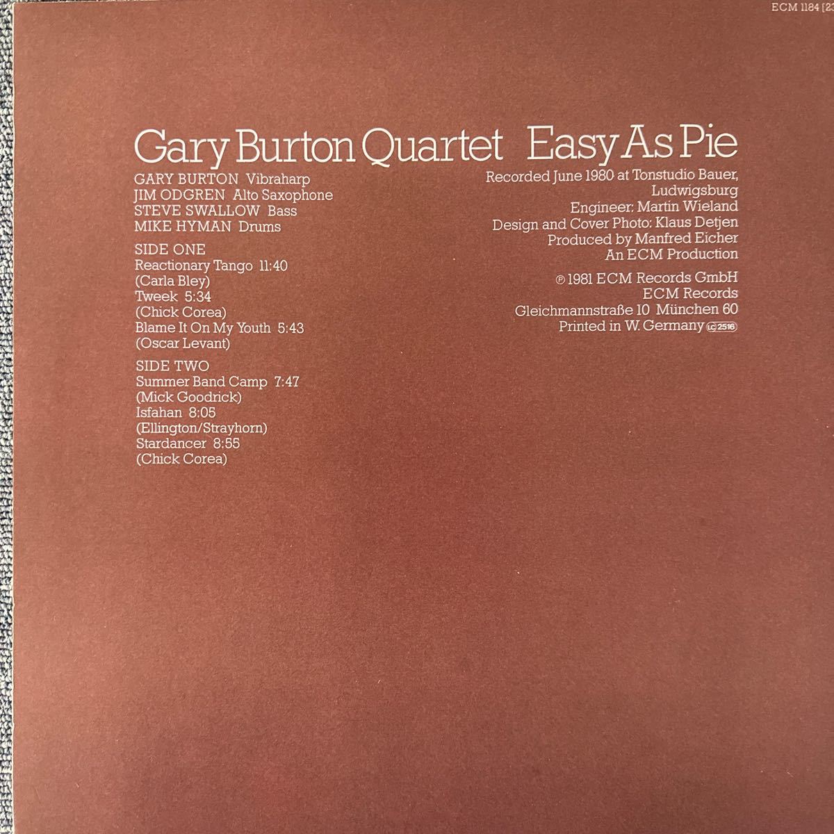 Gary B urton Quartet Easy As Pie 西独 ECM オリジナル_画像2