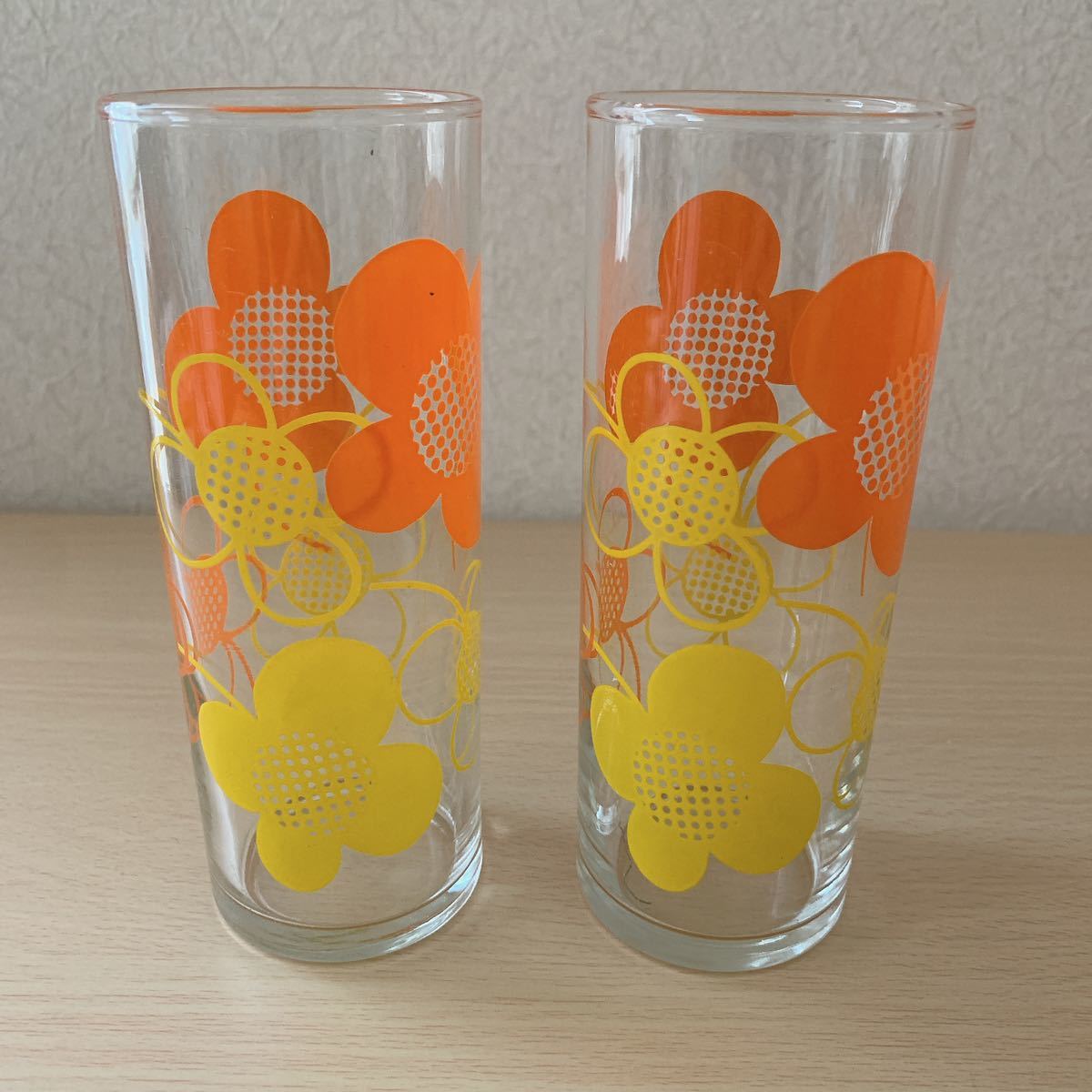  floral print glass Showa Retro gala spade 2 piece set 