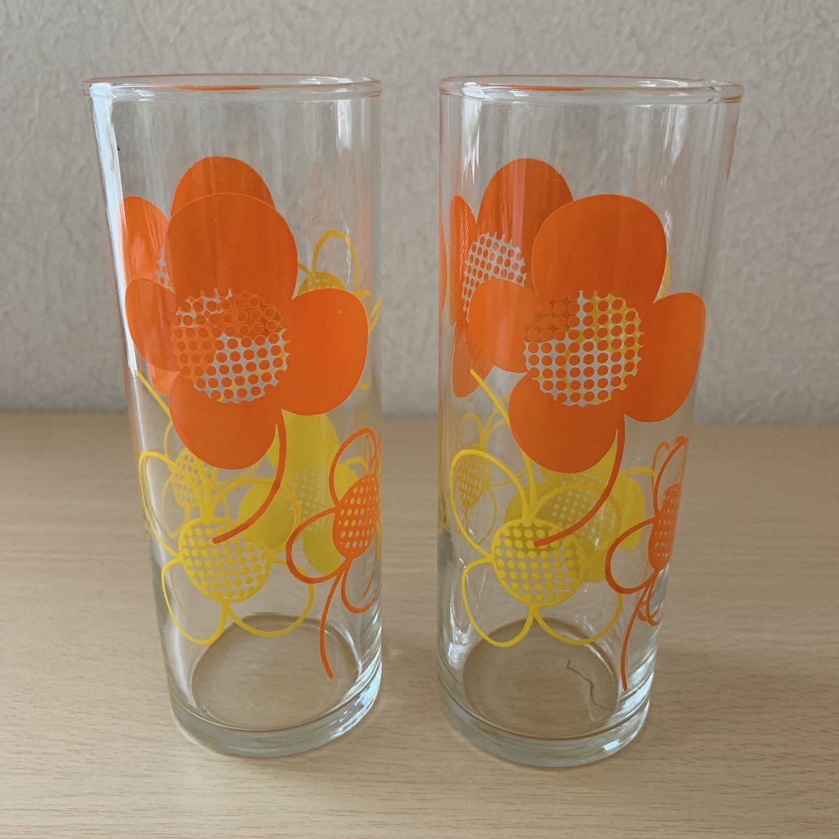  floral print glass Showa Retro gala spade 2 piece set 