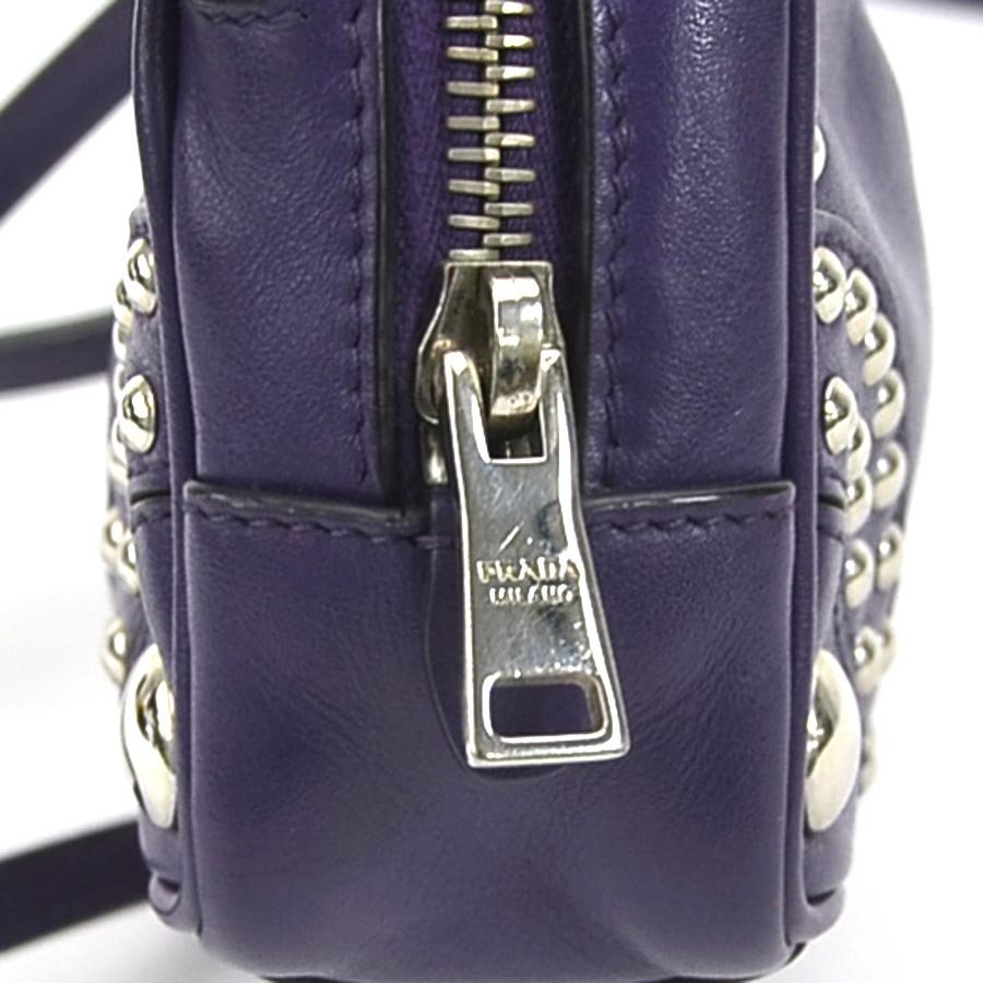 プラダ PRADA 斜め掛けショルダーバッグ レザー パープル 55334k_画像8