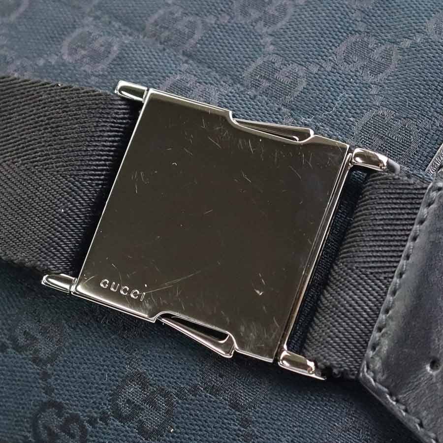 グッチ GUCCI ボディバッグ ウエストバッグ GGキャンバス キャンバス/レザー ブラック e57860_画像7