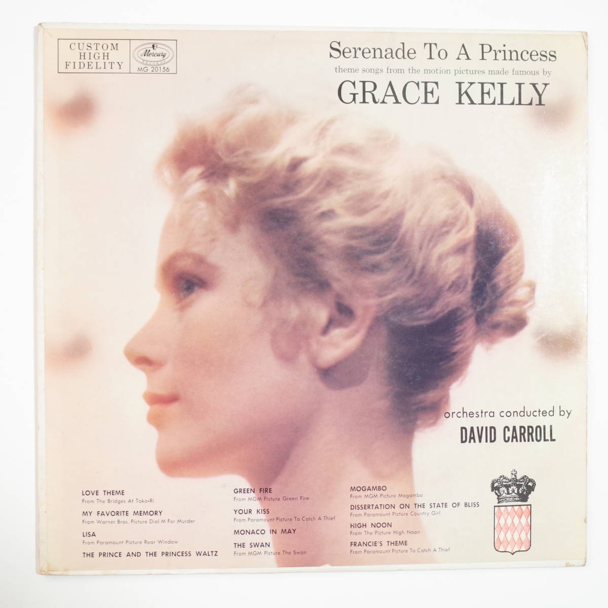 ■グレース・ケリーのジャケット！■《Serenade To A Princess Grace Kelly》■David Carrol Orchestra■MERCURYオリジナル盤_画像1