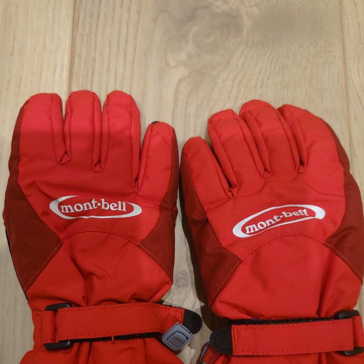 [ б/у одежда ] 4~6 лет snow перчатка перчатки winter спорт красный Mont Bell MONTBELL
