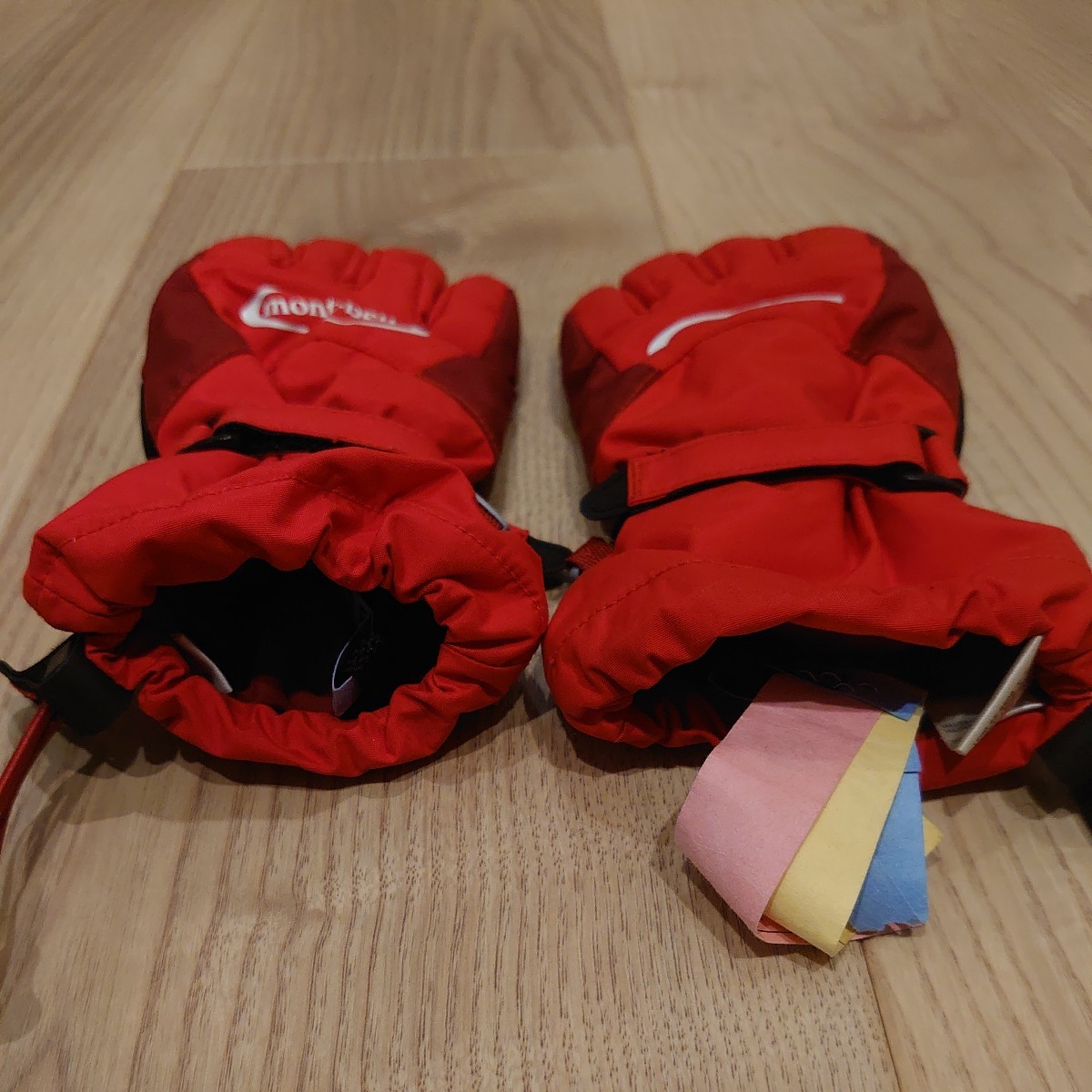 [ б/у одежда ] 4~6 лет snow перчатка перчатки winter спорт красный Mont Bell MONTBELL