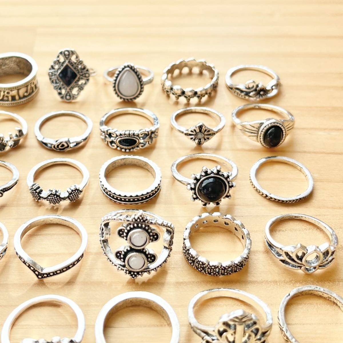 42個 指輪 リング ヴィンテージデザイン 指輪 アクセサリー アンティークデザイン シルバーカラー 海外製 大量 おまとめ まとめ売り _画像5