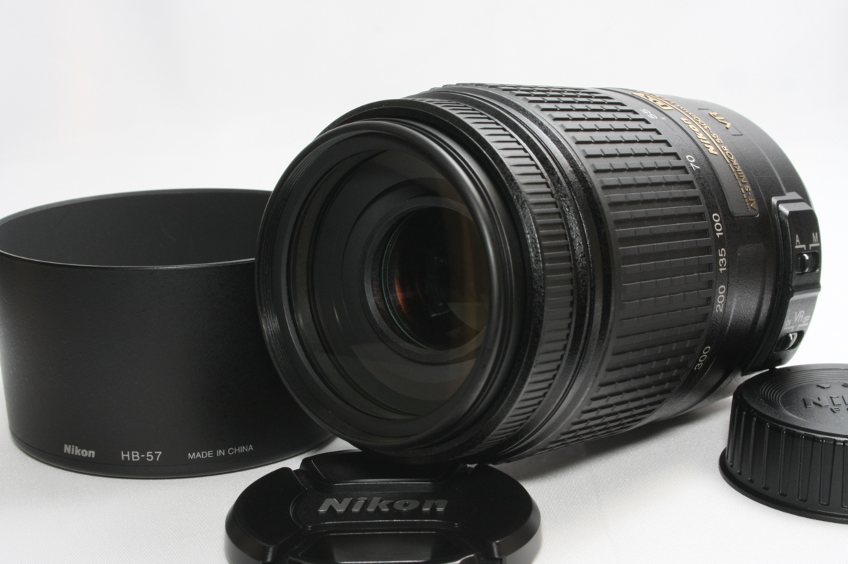 ★極美品★Nikon ニコン AF-S DX NIKKOR 55-300mm f/4.5-5.6G ED VR レンズ★フード付き＆送料無料_画像1