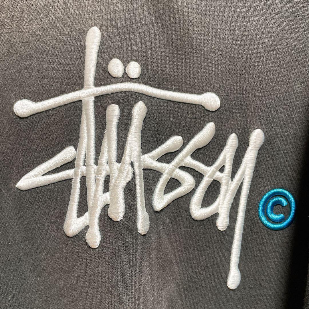 《80年代当時物》STUSSY ステューシー 黒☆パーカー S 刺繍