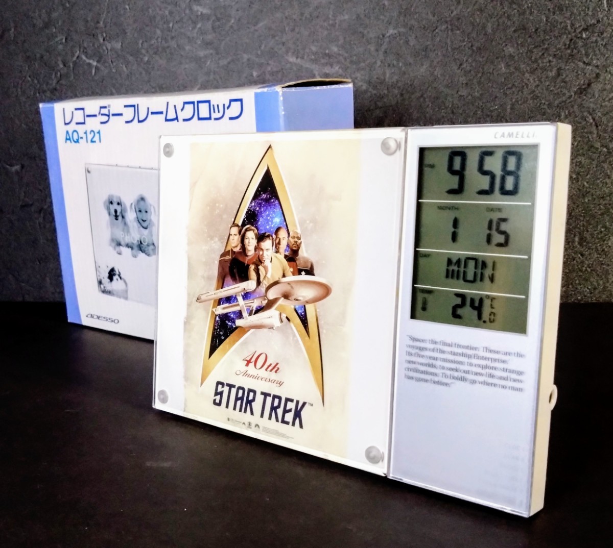  clock [ Star * Trek /40th Anniversary ] original * recorder frame clock. AA battery 4ps.@ attaching.( not for sale ).2006 year 