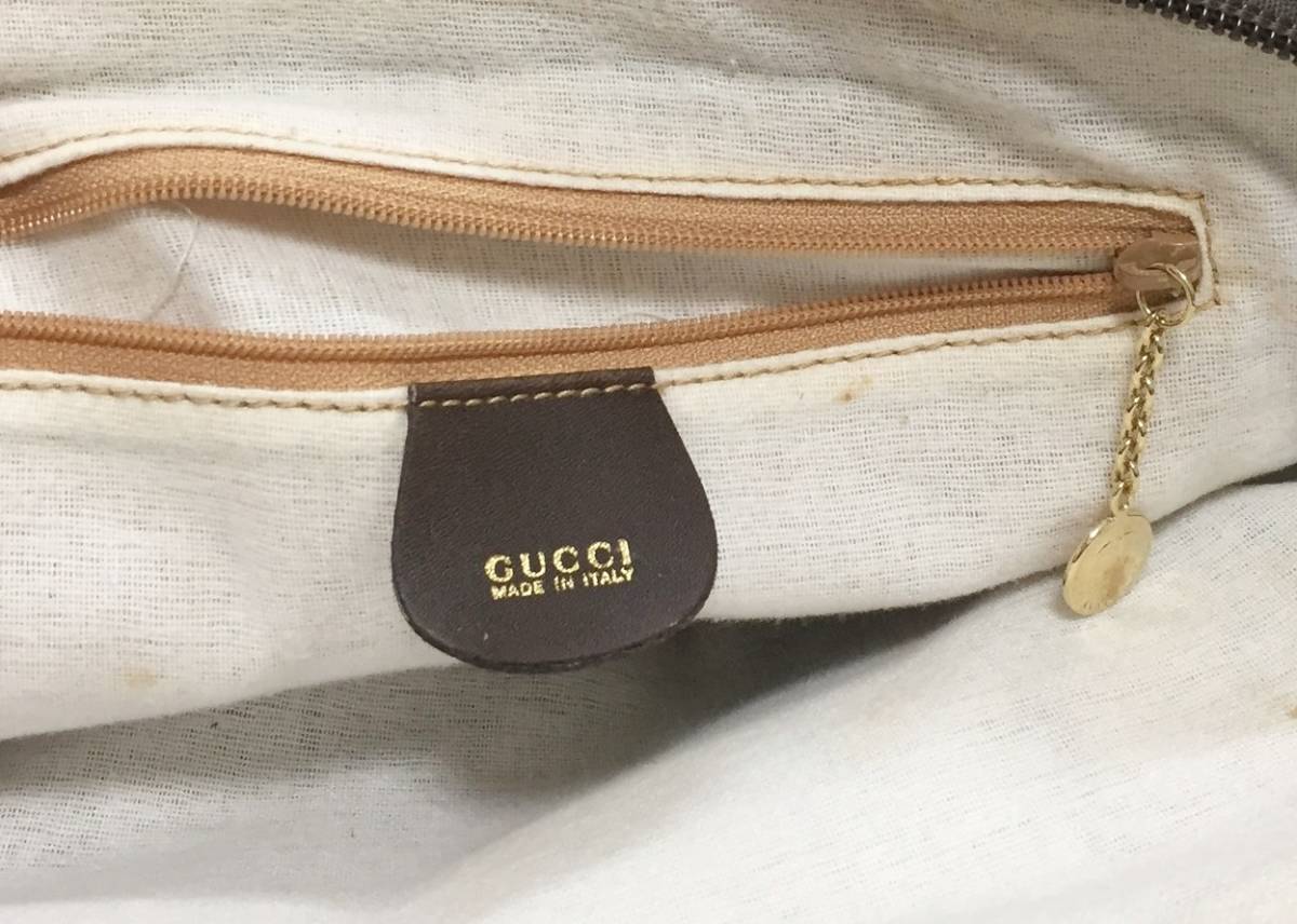 no19510 GUCCI グッチ イタリア製 000 1046 0290 バンブー 本革 レザー ハンド トート バッグ ☆_画像8