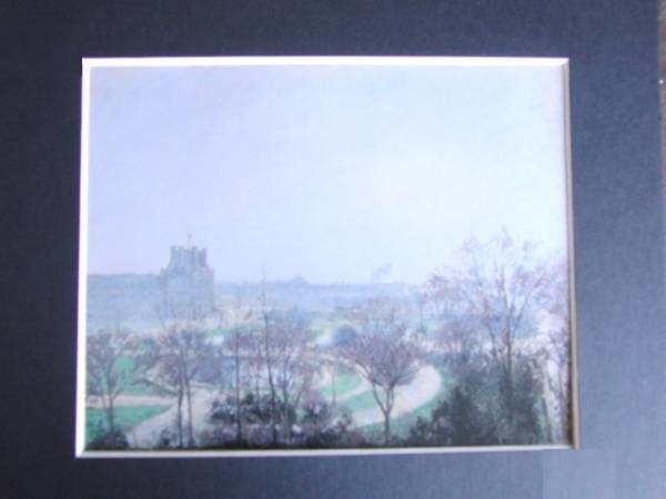 カミーユ・ピサロ、チュイルリー公園の眺め、希少画集画、新品額装付、y321_画像3