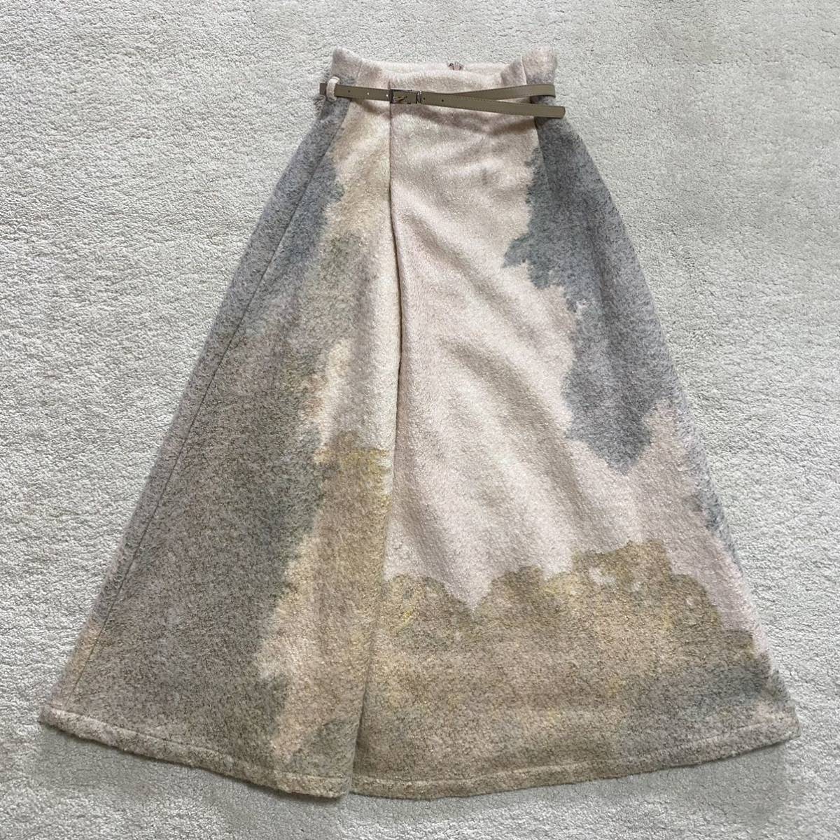 Ameri VINTAGE アメリヴィンテージANDREA ABSTRACT PAINT SKIRT ロングスカート S ベルト付 レディース 総柄マルチカラー ペイントスカート_画像2