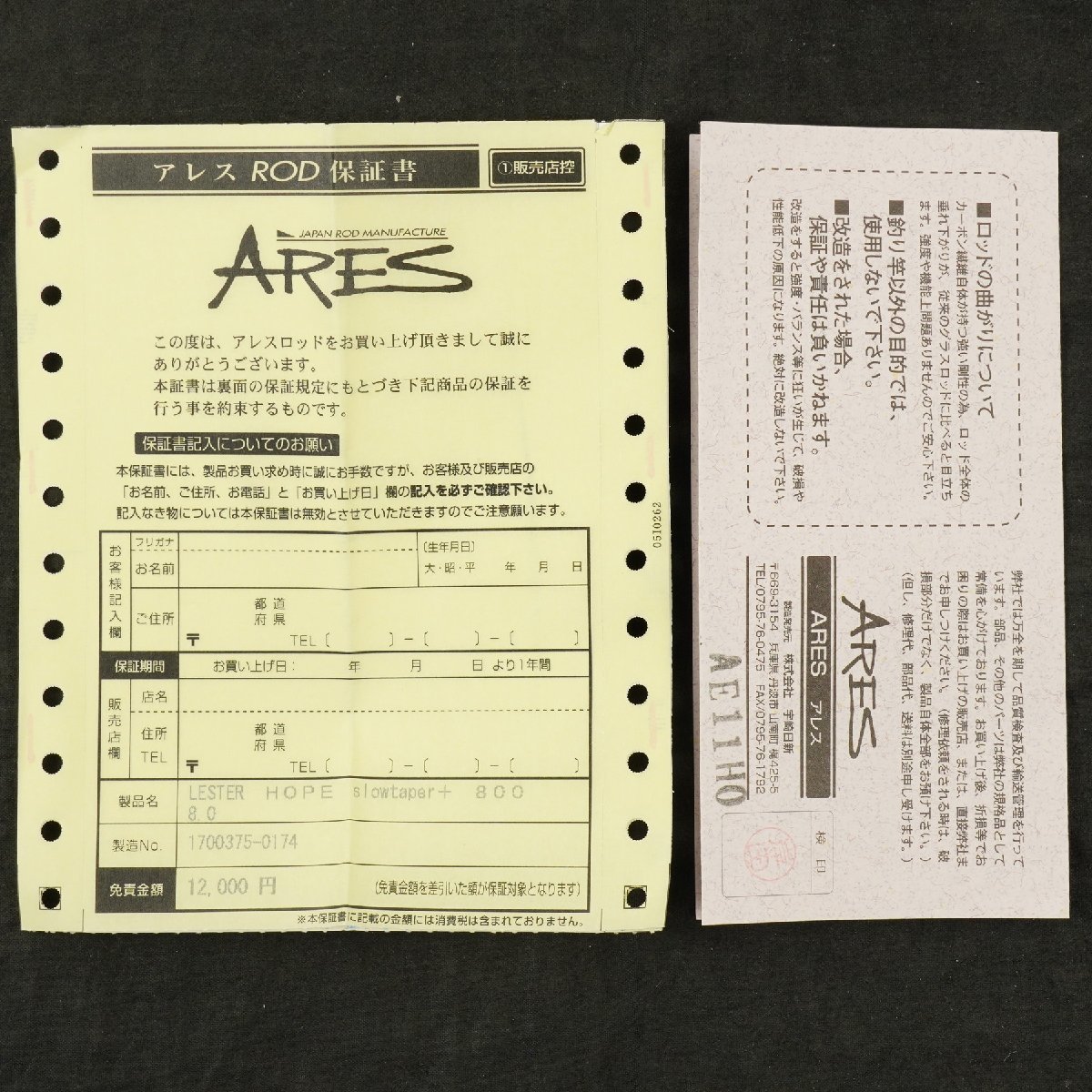 美品 ARES アレス LESTER HOPE Slowtaper+ レスター ホープ スローテーパープラス 800 [K4816]_画像9